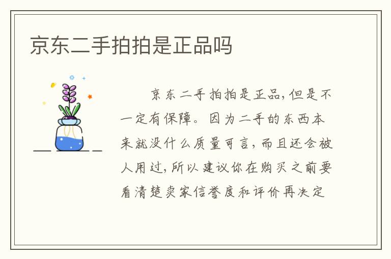 京东二手拍拍是正品吗